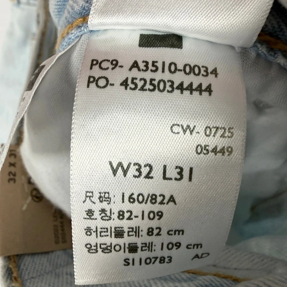 NEW Levi's 94 Baggy Jeans Womens 32x31 Light Blue Acid Wash Straight A3510-0034